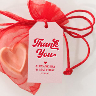 Red and Pink Wedding Theme Favour Gift Tags