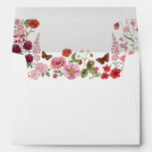 Red and Pink Wildflowers Berries Monogram Wedding