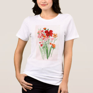 Red and Pink Wildflowers Tri-Blend Shirt
