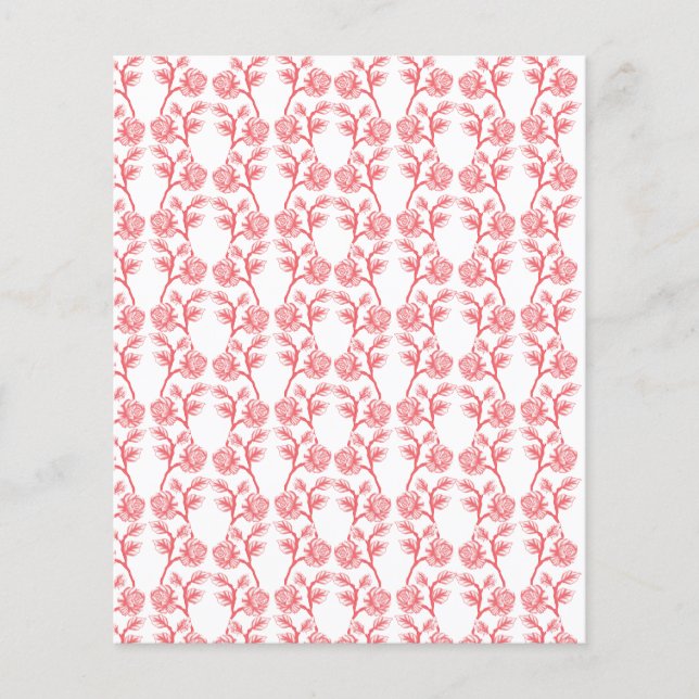 Red and pink wrapping paper featuring a repeating  (Front)