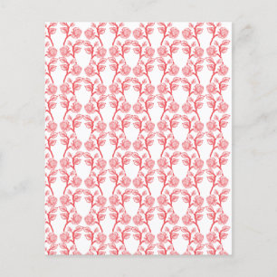 Red and pink wrapping paper featuring a repeating 