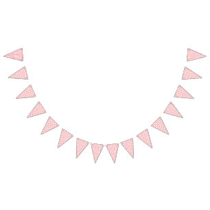 Red and pink wrapping paper featuring a repeating  bunting 
