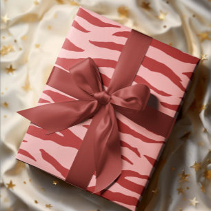 Red And Pink Zebra Pattern Wrapping Paper