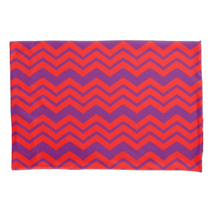 Red and Purple Chevron Pattern Design Pillowcase