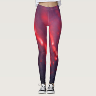 Red and Purple Cloud Abstraction Leggings