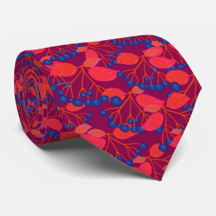 Red and purple fall berry tie