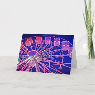 Red and purple Ferris wheel Card