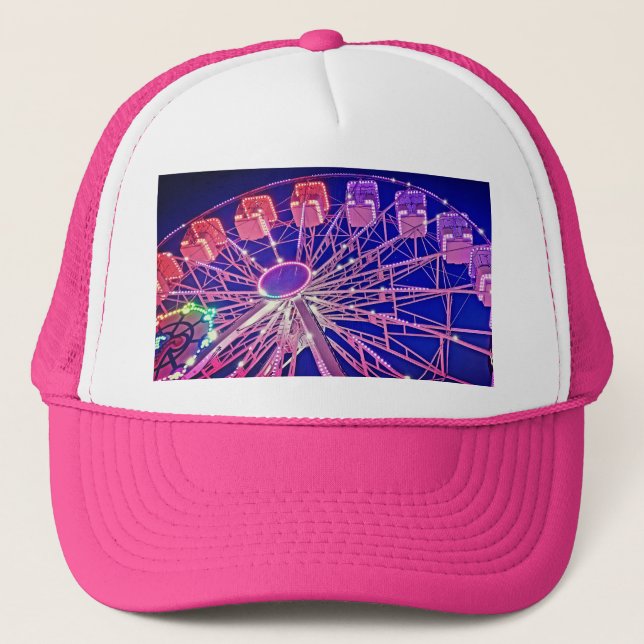 Red and purple Ferris wheel Trucker Hat (Front)