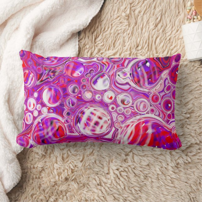 Red and Purple Fluid Art  Lumbar Cushion (Blanket)