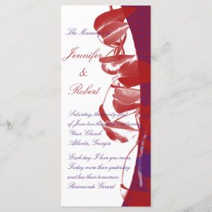 Red and Purple Leaf Design Wedding Program