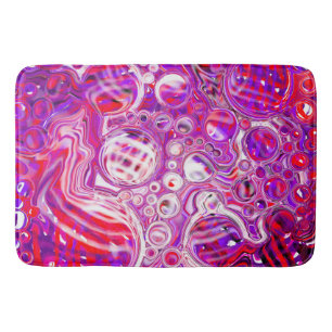 Red and Purple Marble Fluid Art   Bath Mat