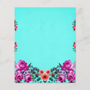 Red and purple roses turquoise Scrapbook paper