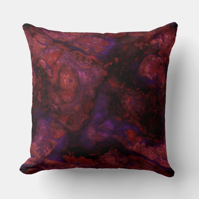 Red and Purple stone abstract Cushion (Front)