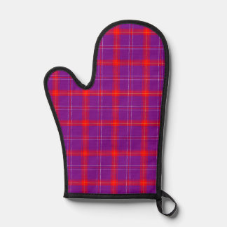 Red and Purple Tartan Design Oven Mitt