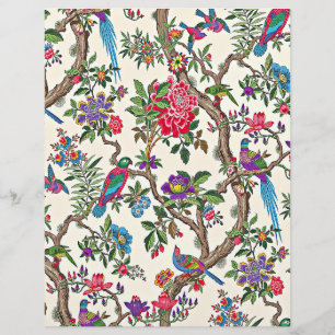 Red and purple vintage birds origami paper