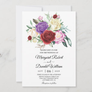red and purple wedding invitations