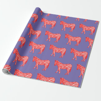 Red and Purple Zebra Wrapping Wrapping Paper