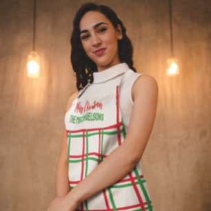 Red and Red Plaid Pattern Apron