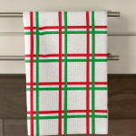 Red and Red Plaid Pattern Tea Towel<br><div class="desc">Red and green plaid pattern for the festive Christmas holiday season</div>