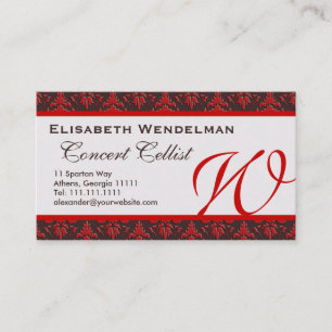 Red and Rich Brown Musician's Name Cards