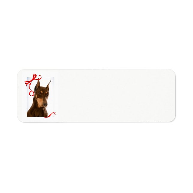 Red and Rust Doberman Return Address Labels (Front)