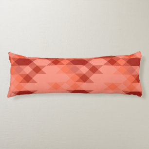 red and salmon geometric body cushion