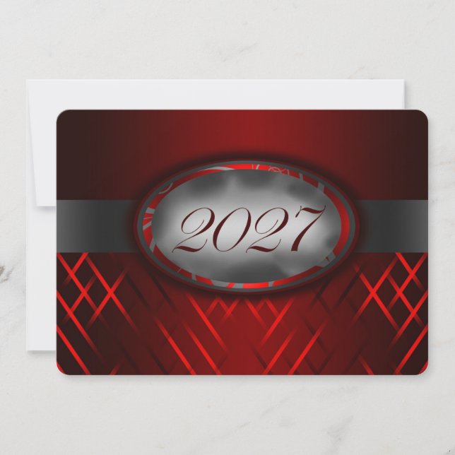 Red and Silver Class of 2027 Invitations (Front)