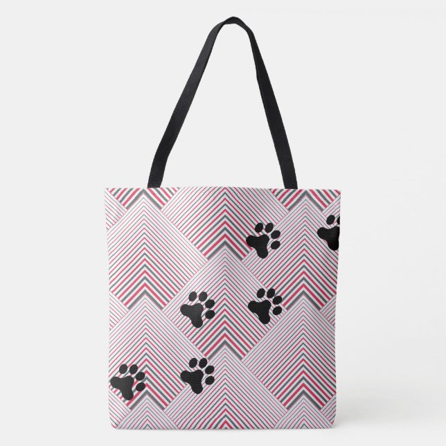Red and Silver Dog Print Bag (Front)