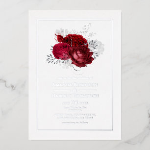 Red and Silver Floral Wedding
