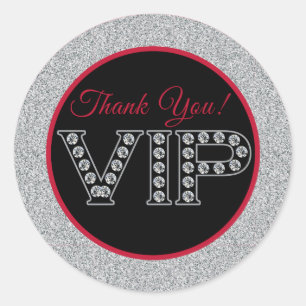Red and Silver Glitter, VIP Stickers