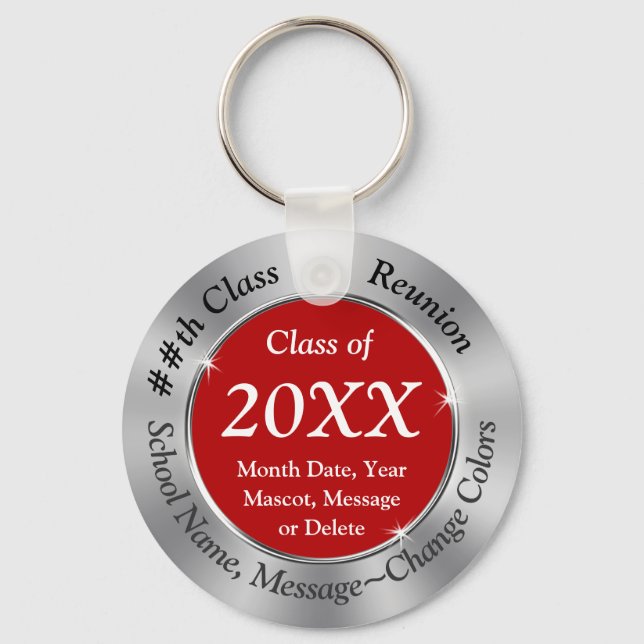 Red and Silver Grey, Class Reunion Keychains (Front)