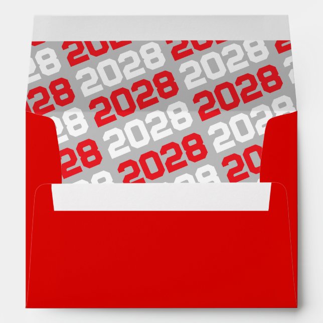 Red and Silver Grey Graduation Envelopes (Back (Bottom))