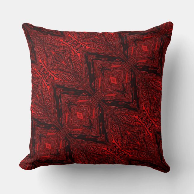 Red and strong black trace, shapes and zigzag? cushion (Front)