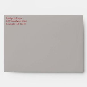 Red and Taupe Grey Return Address Envelope A7