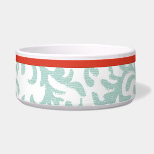 Red and Teal Blue Floral Damask