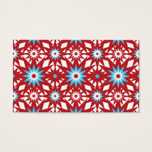 Red and Teal Blue Star Pattern Starburst Design