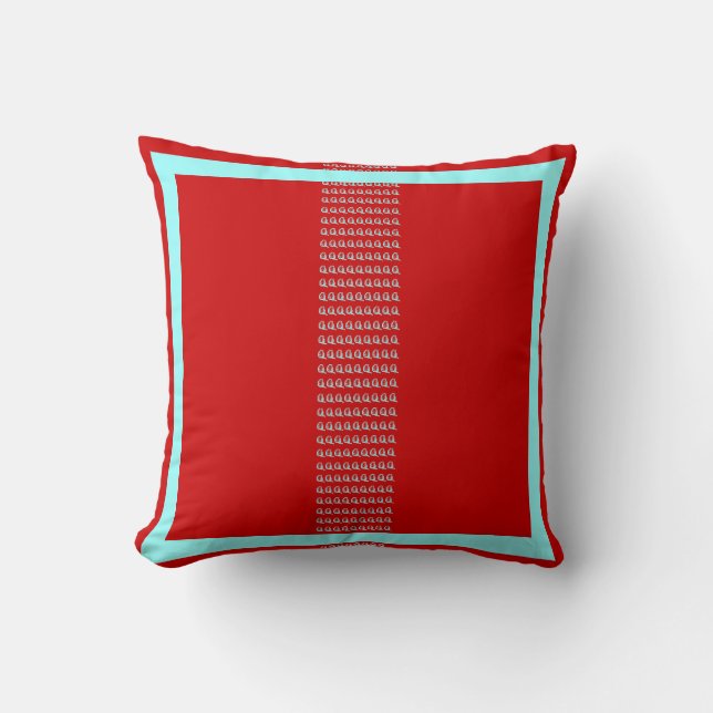 RED  and teal CATS  modern  pillow (Front)