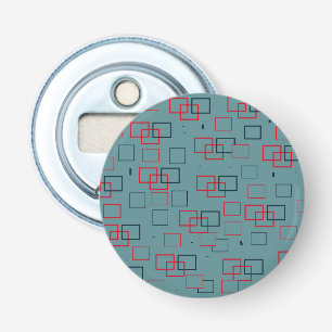 Red and Teal Squared Delight Bottle Opener