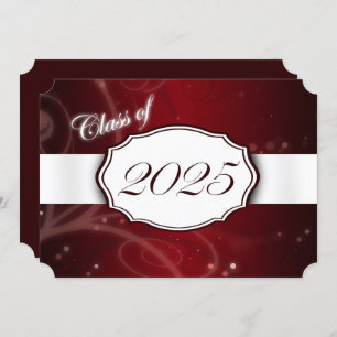 Red and White 2025 Graduation Party Invitation