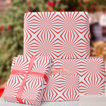 Red and White Abstract Christmas Wrapping Paper