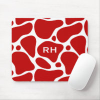 Red and white abstract giraffe pattern