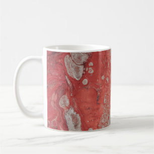 Red and white abstract painting coffee mug