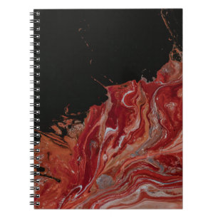 Red and white abstract painting notebook