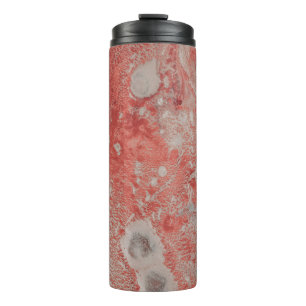 Red and white abstract painting thermal tumbler