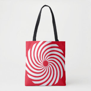 Red and White Abstract Tote Bag