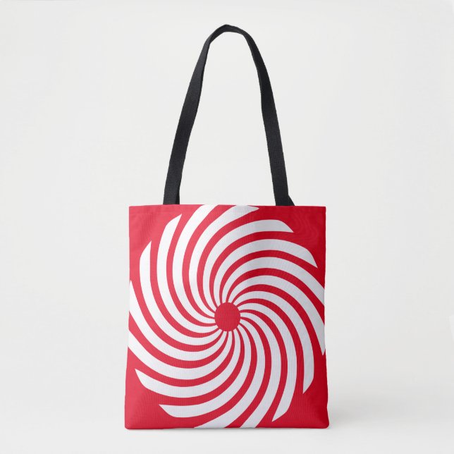 Red and White Abstract Tote Bag (Front)