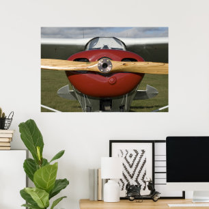 Red and White Aeroplane Poster