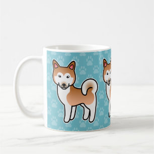 Red And White Alaskan Malamute Dog Illustration Coffee Mug
