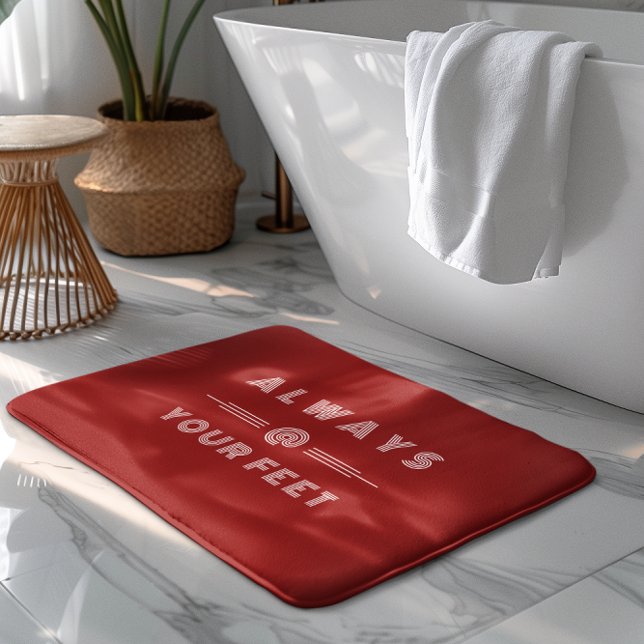 Red and White Always at Your Feet Bath Mat (Creator Uploaded)