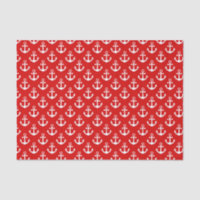 Red and White Anchors Nautical Pattern